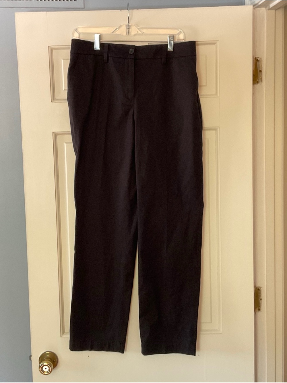 Talbots The Perfect Curvy Chino Pants Black 8 NWT Straight Leg Full Length